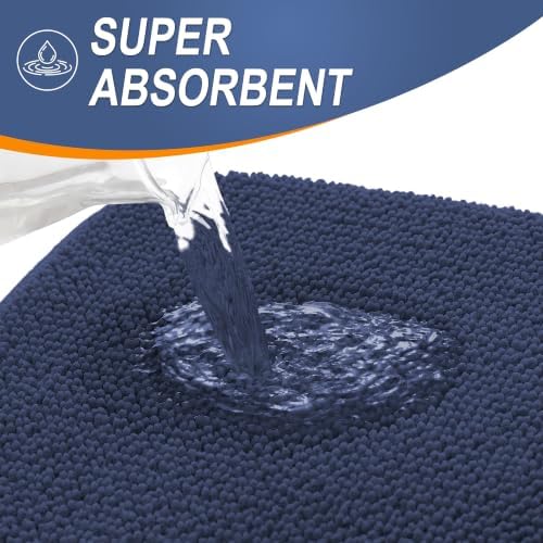 OLANLY Memory Foam Absorbent Bathroom Rugs Mats 30x20, Twilight Sapphire - Image 3