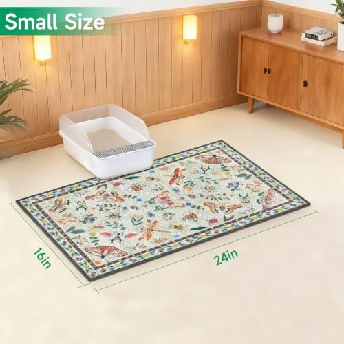 Cat Litter Mat, Traps 100% Litter, Non-Slip Litter Box Trapping Mat, Cute Decor - Image 7
