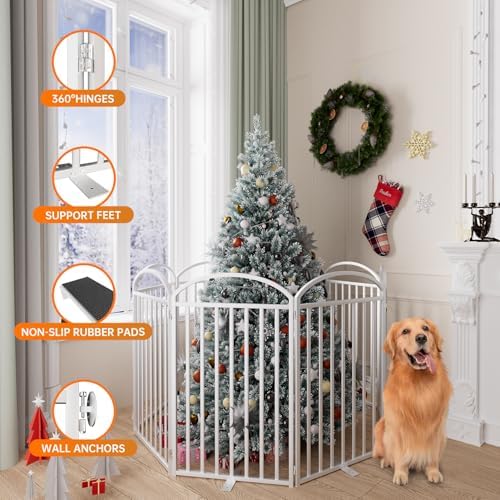SNUOWU 8 Panels Full Matel Freestanding Dog Gates - Image 5