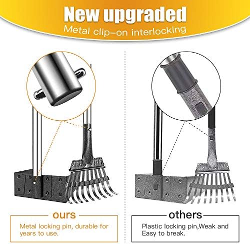 TOOGE Pooper Scooper, Dog Pooper Scooper Long Handle Stainless Metal Tray and - Image 7