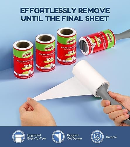 MONSEK 4X Extra Sticky Lint Roller - Image 4