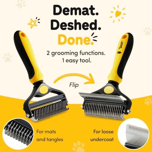 2-in-1 Deshedding Brush and Dematting Rake - Image 2