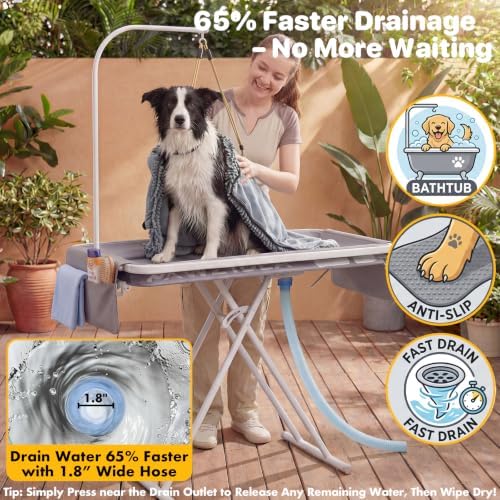PAWZIDEA 2-in-1 Dog Bathtub & Grooming Table 43" - Image 6