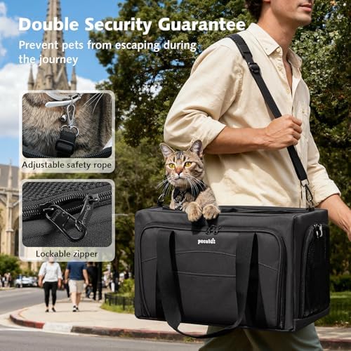 Pecute Cat Carrier Expandable, Stable Pet Carrier, Dark Gray - Image 4