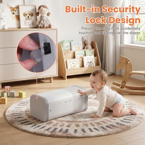 Diaper Pail, 3.17 Gal Large Capacity Odor-Locking Diaper Trash Can - Image 3