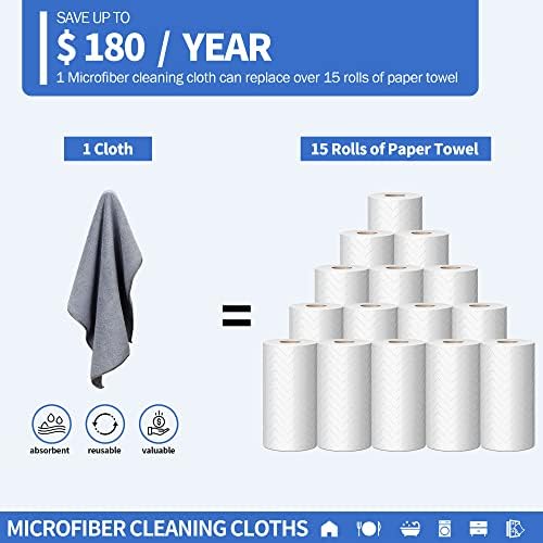 Microfiber Cleaning Cloth, Premium 8 Pack Cleaning Towels, Lint-Free - Image 5