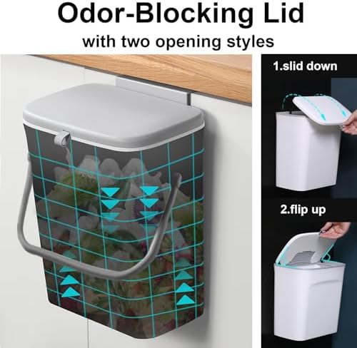 LALASTAR Kitchen Compost Bin for Countertop or Under Sink, Hanging Small Trash - Image 4