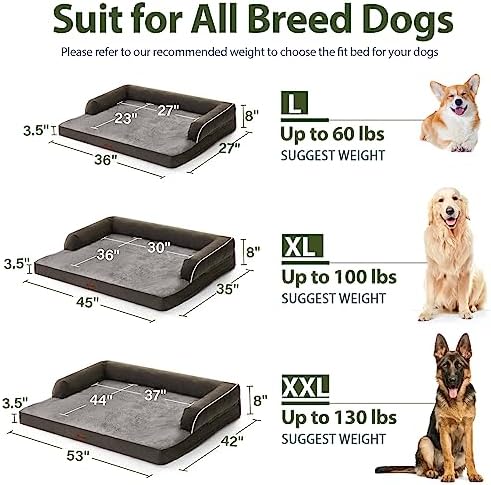 Orthopedic Washable Dog Bed for Large Dogs, Dark Green - Image 6