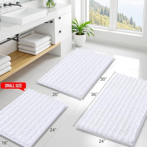 Smiry Bathroom Rugs 40X32, Extra Soft Rubber Backing Chenille Bath Mats - Image 2