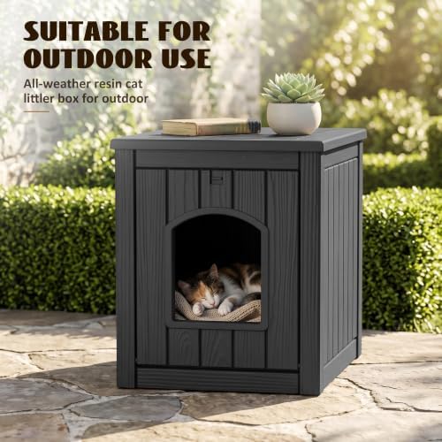 PatioZen Cat Litter Box Enclosure, Resin Hidden Litter Box - Image 6