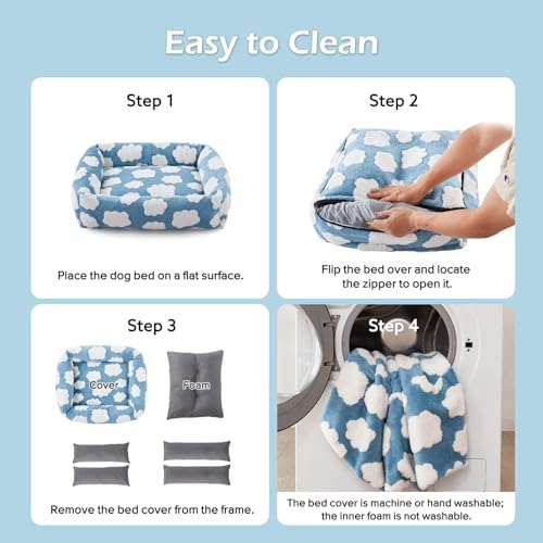 JOEJOY Cute Dog Bed Medium Size Dog, Rectangle Soft Furry Dog Beds - Image 6