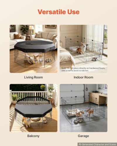 VEVOR Dog Playpen, 24 Inch 8-Panel Metal Puppy Pen - Image 5