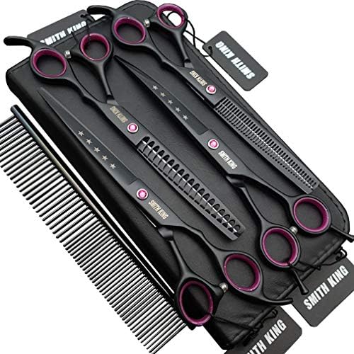 7.0 inches Professional Dog Grooming Scissors Set Straight & thinning & Curved by Smithking