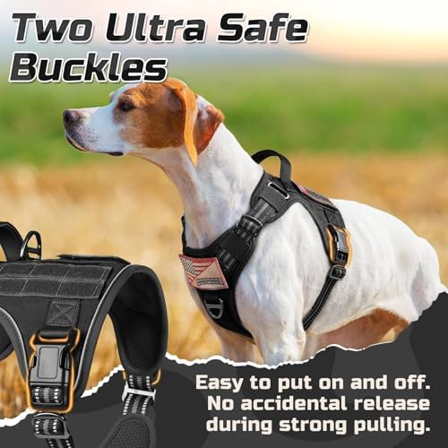 rabbitgoo Tactical Dog Harness for X-Large, No Pull Military Service Vest - Image 5