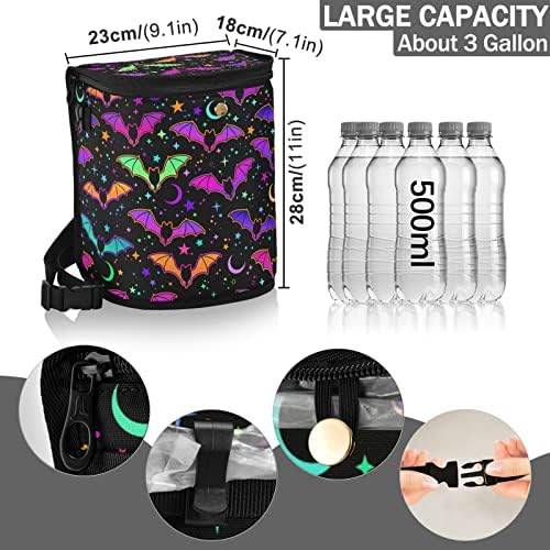 Colorful Bats Car Trash Can Star Moon Black Car Garbage Bag - Image 3