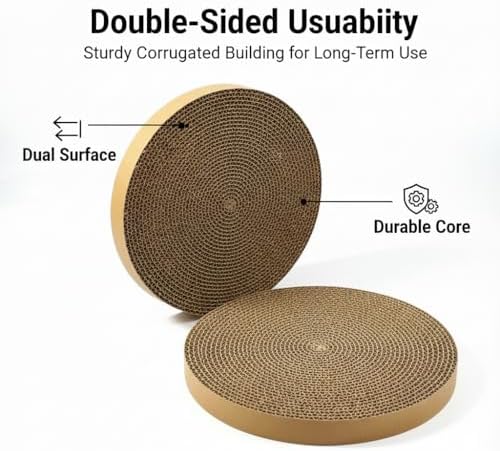 Cat Scratching Pad Cardboard Round Cat Scratcher Refill Replacement Scratch Pads - Image 4