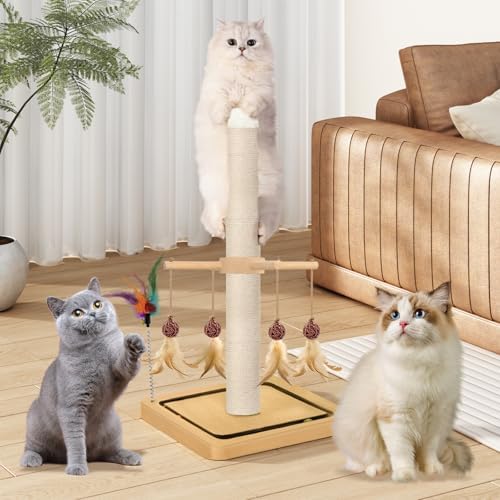 Tall Cat Scratching Post, 33 Inch Sisal Scratcher - Image 7