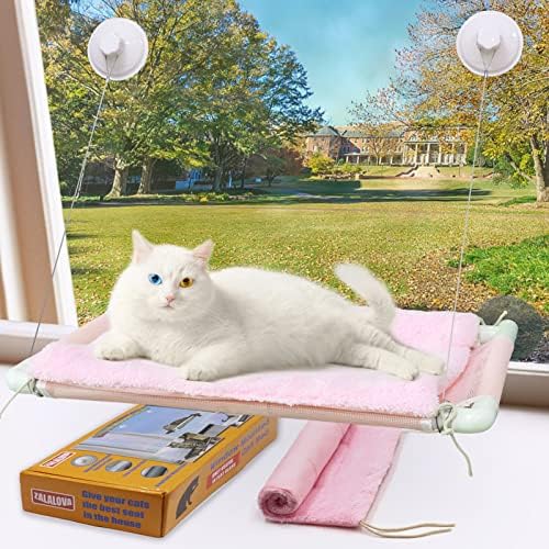 Cat Window Perch, Cat Hammock w/Fleece Blanket, Screw Suction Cups by SupplierforCats