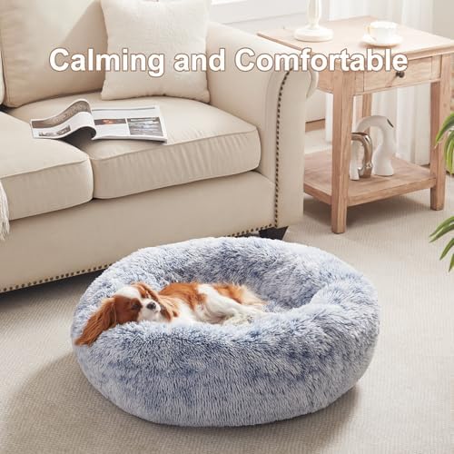 30 inches Faux Fur Fluffy Donut Dog Bed - Image 2