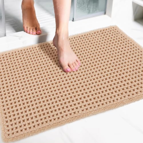 ILANGO Upgraded Waffle Bath Rug 16x24, Super Absorbent Non Slip Bath Mat by ILANGO