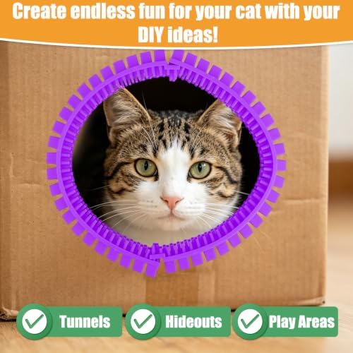 Cat Self Groomer Arch for Cardboard Boxes, DIY Tunnel Self-Grooming Brush Hole - Image 7