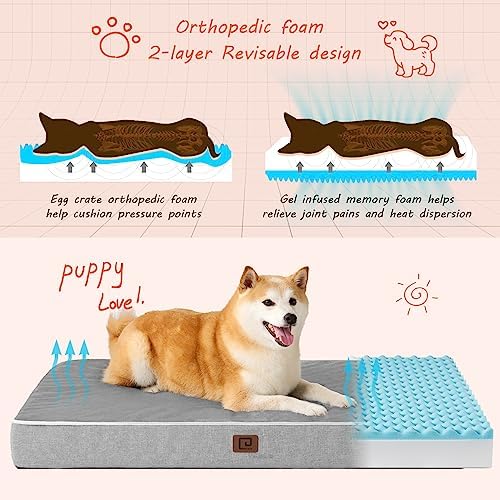 EHEYCIGA Large Washable Dog Crate Bed - Image 2