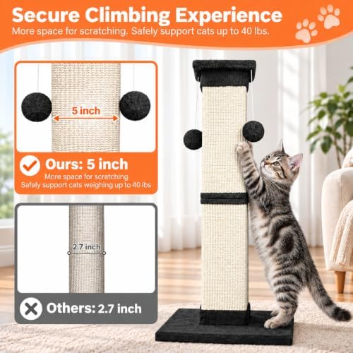 Cat Scratching Post 33 Inch Nature Sisal Cat Scratch Post - Image 6