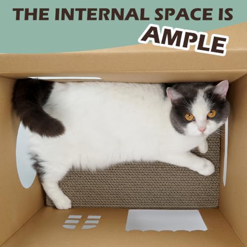 Cardboard Cat Scratcher House, Corrugated Scratching Pad - Image 6