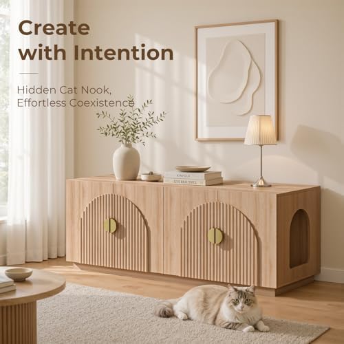 Amunrbrek Double Cat Litter Box Enclosure Furniture - Image 2