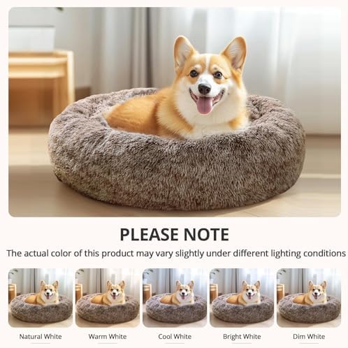 JOLLYVOGUE Calming Dog Bed Medium Size Dog, 31in Donut Washable Medium Pet Bed - Image 6