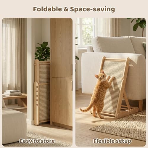 XiaZ Sisal Cat Scratcher, Replaceable Sisal Mat and Angled Scratch Pad - Image 4