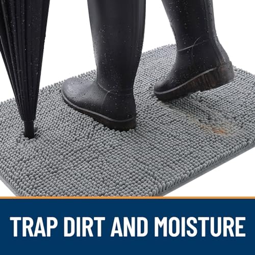 OLANLY Dog Door Mat for Muddy Paws 70x46, Super Absorbent Chenille Mud Mat - Image 2