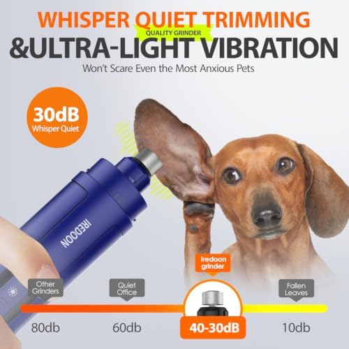IREDOON Dog Nail Grinder with 4 LED Lights, 3 Speeds Super Quiet - Image 3