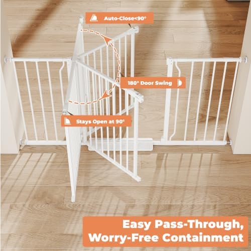 29"-58" Extra Wide Baby Gate, No Drilling Auto Close Dog Gate - Image 3