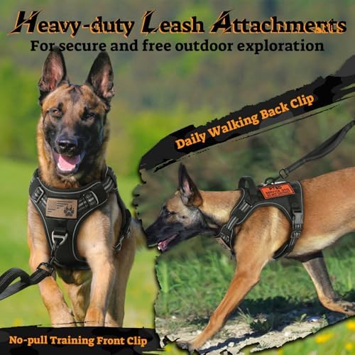 rabbitgoo Tactical Dog Harness for Large Dogs, No Pull Service Pet Vest - Image 3