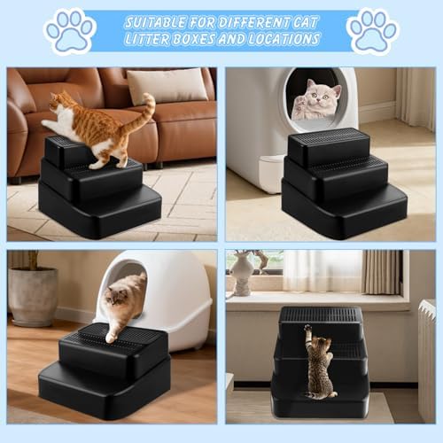 3 Step Litter Box Ramp Adjustable Detachable Litter Box Step - Image 6
