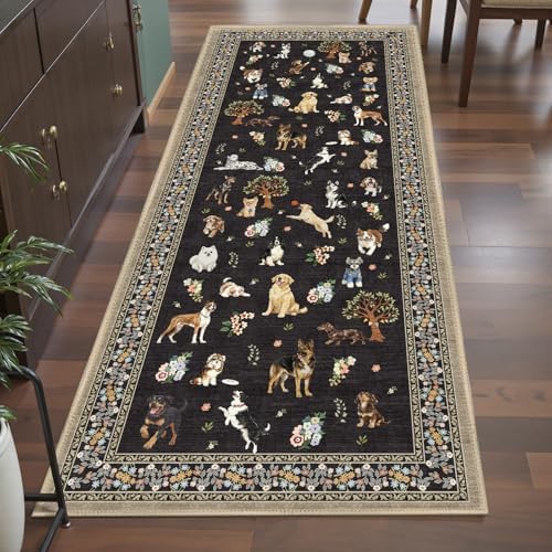 Black Hallway Runner Rug 2x5 for Bedroom Kitchen - Image 5