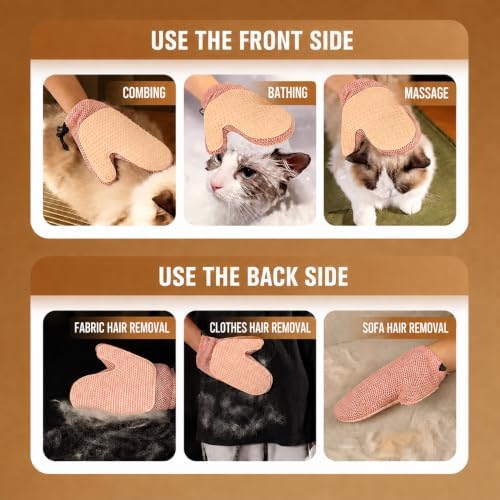 Pet Hair Removal Glove, Double-Sided Grooming Glove - Image 6