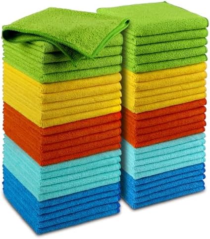 AIDEA Microfiber Cleaning Cloth-50PK, Microfiber Towels by AIDEAHOME