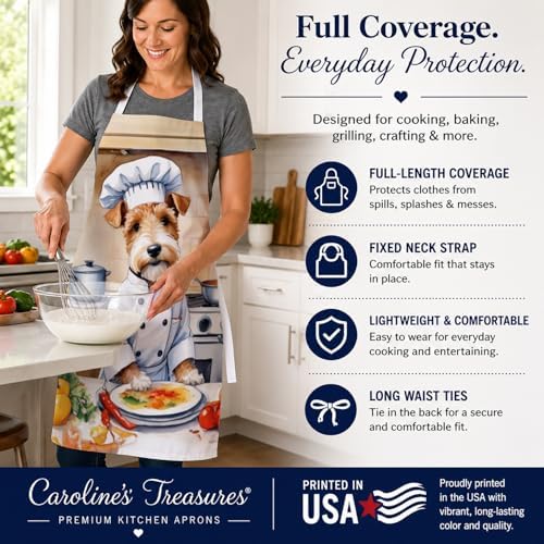 Caroline's Treasures Fox Terrier The Chef Apron Cooking Kitchen Server Baking - Image 4