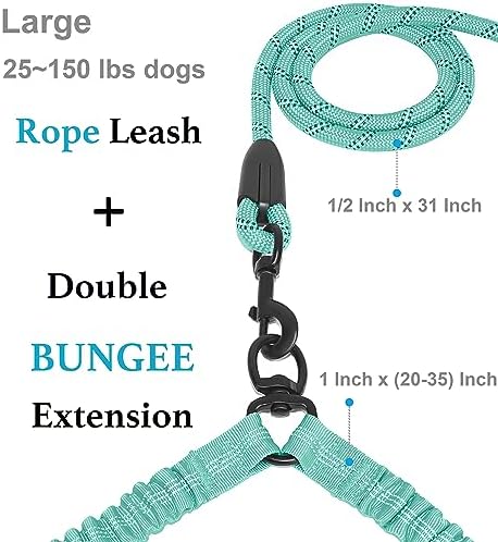 iYoShop Double Dog Leash, 360° Swivel, No Tangle, 25-150 lbs - Image 2