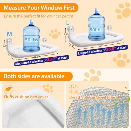 L&W BROS. Cat Window Perch Cushion Bed Hammock - Image 2
