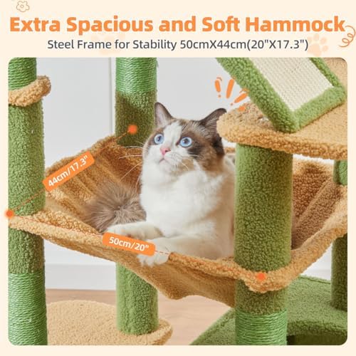 Taoqimiao Cactus Cat Tree, 71 in Extra Large Cat Tower - Image 3