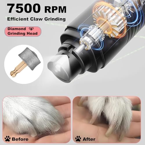 Consss Dog Nail Grinder Quiet, 7500 RPM Dog Nail Clippers - Image 6