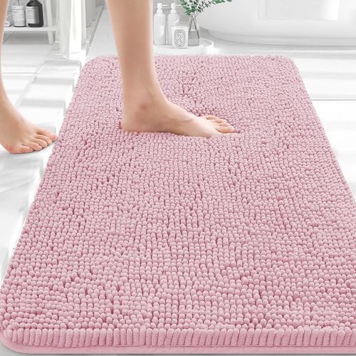 OLANLY Bathroom Rugs 32x20, Extra Soft Absorbent Chenille Bath Rugs by OLANLY