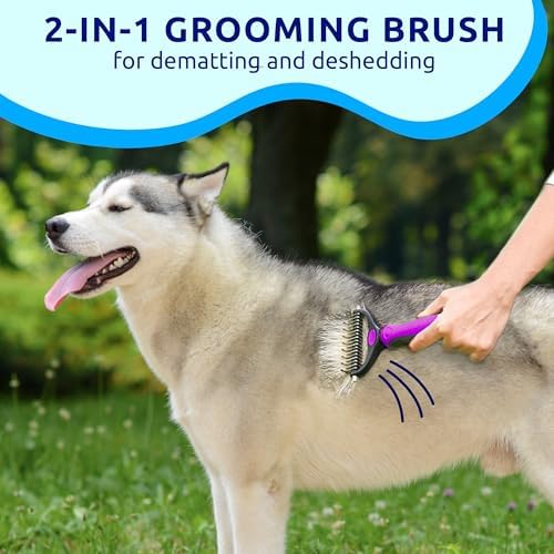 Pat Your Pet Deshedding Brush & Metal Comb Grooming Combo - Image 4