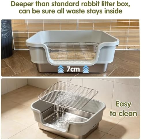 Stainless Steel Rabbit Litter Box, Sifting Bunny Litter Box - Image 4