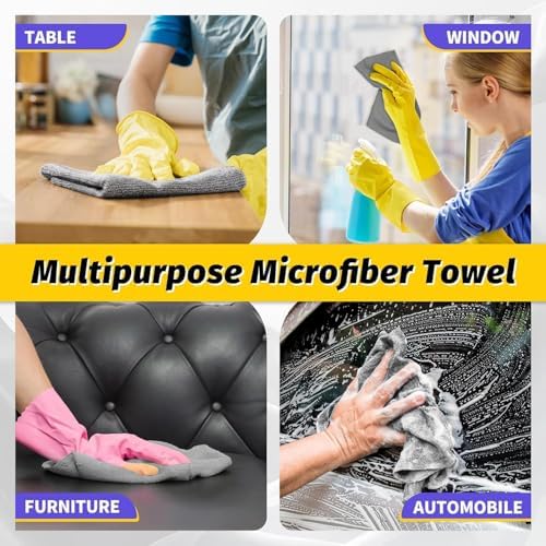 Microfiber Cleaning Cloth, 200 Pack Grey Cleaning Rags Microfiber Towel Bulk - Image 6