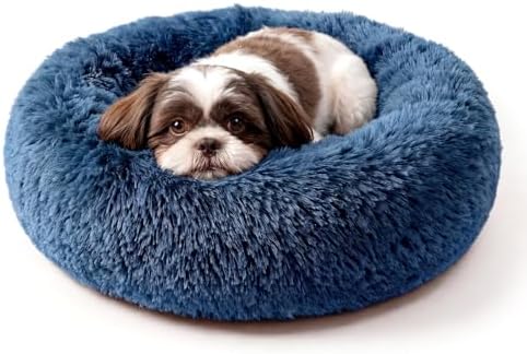 nononfish Plush Dog Bed for Small Dogs, Soft Calming Donut Bed by nononfish