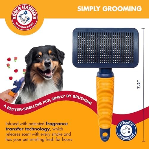 Arm & Hammer Deodorizing Slicker Dog Brush, Sweet Apple & Rose Scent - Image 2
